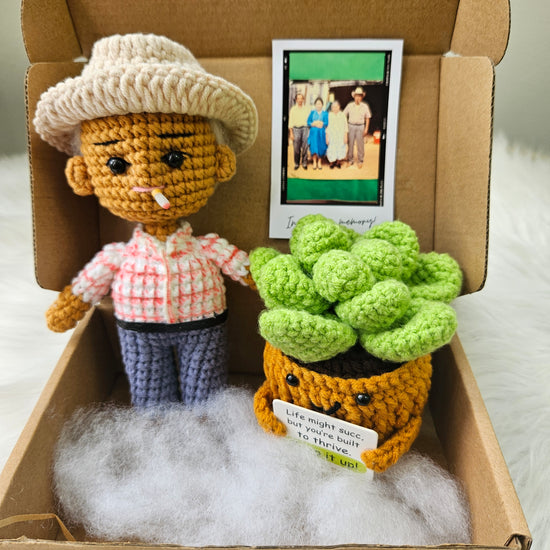 Personalized Crochet Doll with Photo Card