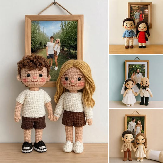(Set of 2) Personalized Crochet Couple Portrait Doll- Perfect Valentine&