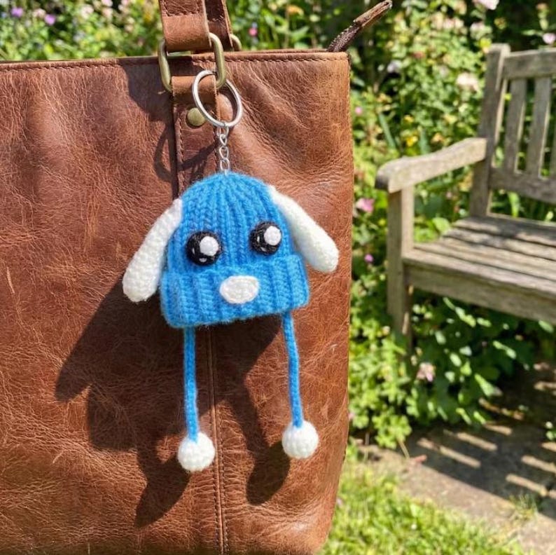 Liam's Blue Bunny Hat - Crochet Melt ICE Keychains